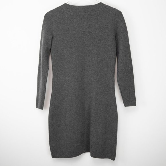 Vineyard Vines Merino Wool Sweater Dress Lace-Up Mini Long Sleeve Grey Size XXS - Picture 2 of 5